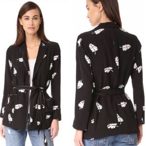 Anthropologie Capulet Leaf Blazer Black & White L